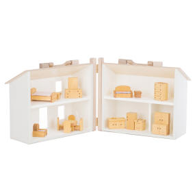 doll house folding white/natural open