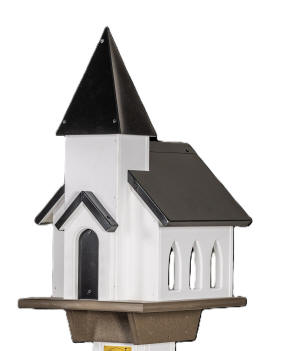Bird Feeder Black Roof Chapel front