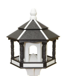 Hexagon Poly Bird Feeder Black and White