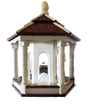 Hexagon Poly Bird Feeder Brown, Seashell, White