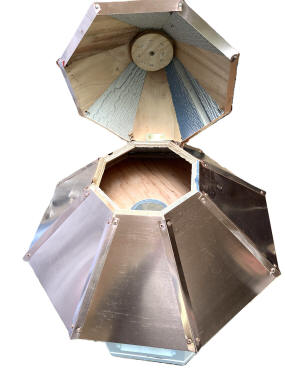Large Vinyl Bird Feeder with Copper Roof Open