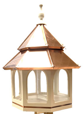 Large Vinyl Bird Feeder with Copper Roof