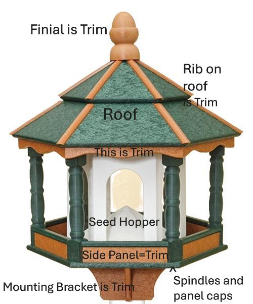 Hexagon Bird Feeder Components