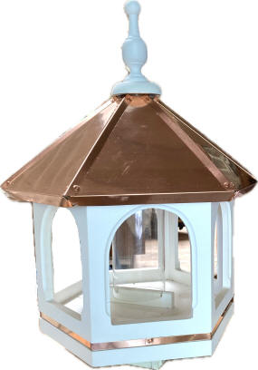 birdfeeder small white vinyl with arches