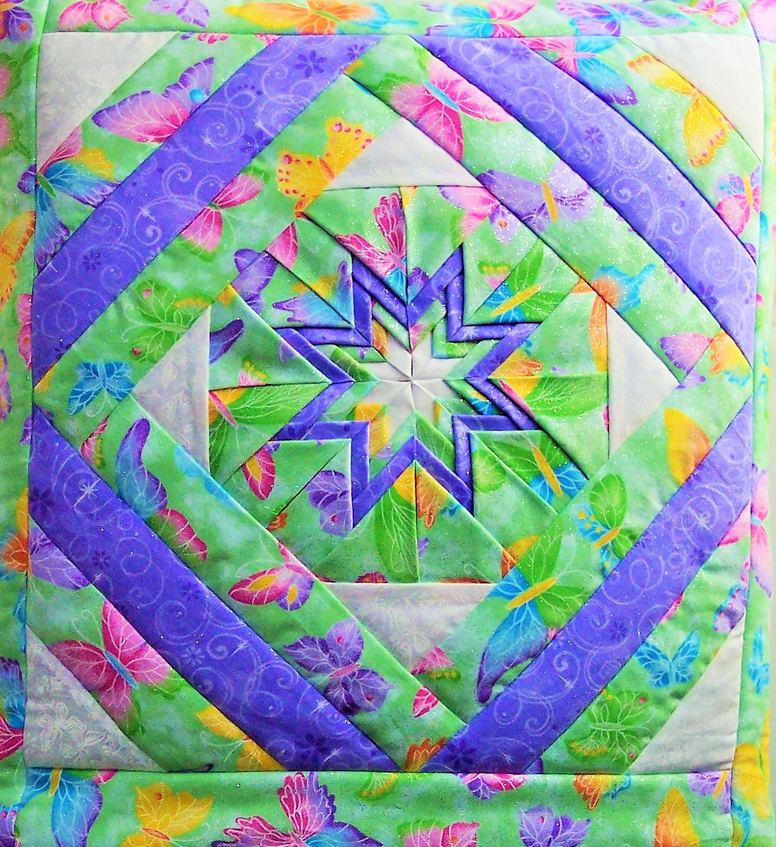 Amish Folded Star Quillows Pillow/Quilt